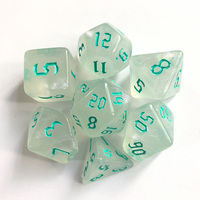 Ensemble de dés polyédriques en acrylique blanc et bleu galaxie pour jeux de rôle Dungeon and Dragon, couleur personnalisée