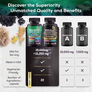 OEM <b>Sea</b> <b>Moss</b> 7000mg Black Seed Oil 4000mg Ashwagandha 2000mginger & Shilajit 9000mg Shilajit and Seamoss <b>Capsule</b> - Product Image 5