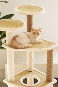 Menara cakar kucing furnitur rumah mainan kucing pohon tempat tidur gantung hewan peliharaan bingkai mainan kucing papan garuk memanjat bingkai - Product Image 5