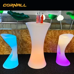 مصباح LED متوهج البلاستيك شريط الأثاث تضيء كوكتيل طاولة ومقاعد مضيئة إضاءة مقاومة للماء طاولة بار LED الأثاث