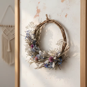 Guirlandes et plantes, vraies fleurs séchées colorées, demi-<span class=keywords><strong>couronne</strong></span> bohème - Product Image 1