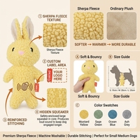 Jouets pour chiens, lapin couineur en peluche, jouet pour animaux de compagnie en velours, lapin en peluche personnalisé avec logo, fabricant OEM ODM, vente en gros en vrac, usine