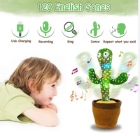 Jouet en peluche électronique intelligent pour bébé, chantant, dansant, parlant et enregistrant des sons, jouets cactus pour enfants, cadeaux de Noël pour enfants