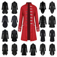 Europa und die Vereinigten Staaten Herren mantel Einfarbige Mode Steampunk Retro Uniform Stand Kragen Kleidung