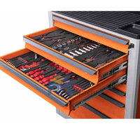 Chariot à outils mobile en acier robuste, directement de l'usine, verrouillable, 5 tiroirs, à roulettes, pour réparation automobile, garage, atelier TC-N04