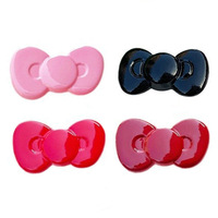 Mini dijes de acrílico con forma de lazo, accesorios de resina de dibujos animados Kawaii para manualidades, pegamento cremoso, fundas para teléfono, pinzas para el pelo, decoración para botellas de agua, de base plana