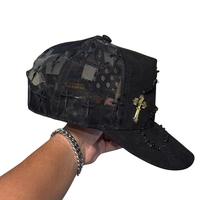 Gorras de Béisbol de Malla de 5 Paneles con Logotipo Bordado en 3D Personalizado de Moda con Pedrería Muratravis de Alta Calidad OEM ODM, 14 Gorras para Hombre