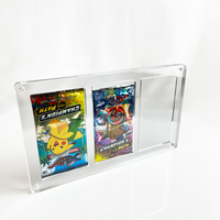 Vente en gros de 3 paquets de boosters boîte de booster de cartes Pokemon vitrine magnétique en acrylique transparent pour cartes à collectionner Pokemon