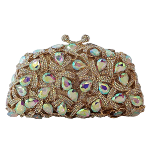 Women Graceful Teardrop Rhinestones Evening Bag Striking Crystal Bride <b>Clutch</b> Purse Lovely Handbag for Celebration - Product Image 1