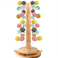 Holz-Rundständer für Cake Pops mit 36 Löchern und Drehbasis, Lollipop- und Süßigkeitenhalter für Dessert-Displays und Partys (1 Stück)