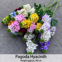 Tiges de fleurs artificielles en soie de jacinthe pagode européennes faites à la main de 80 cm pour décoration florale de plafond d'événements et mariages