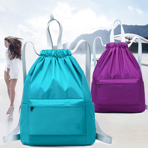 Custom Logo Polyester Drawstring Sports Backpack Promotional Bag with Custom Letter Pattern