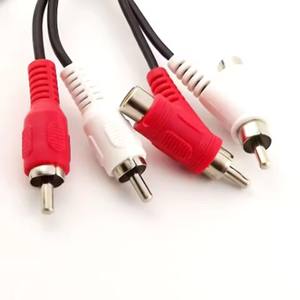 Câble de connecteur stéréo audio RCA 2 mâle à mâle + femelle Piggy Back 2RCA mâle à 2 femelle 1/2 Lotus Audio Line Lotus Wire Cable - Product Image 3