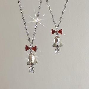 Collier avec pendentif en forme de nœud en argent sterling S925 pour pendentif carré en forme de bonbon, design de niche, pendentif en cristal de diamant carré doux et féerique - Product Image 3