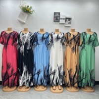 Robe Boubou Imprimée Afrique Europe États-Unis, Vêtements Abaya Femme Musulmane, Dashiki Grande Taille, Robe Kaftan Tendance Été pour Femme