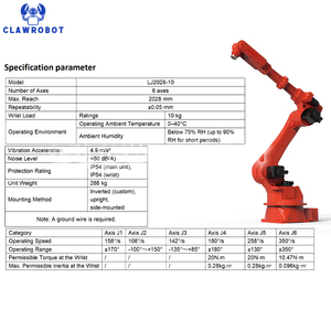 Bras robotisé industriel CLAWROBOT à 6 axes, moteur servo-électrique 10 kg, indice de protection IP54, robot de manutention pour la manutention des matériaux - Product Image 3