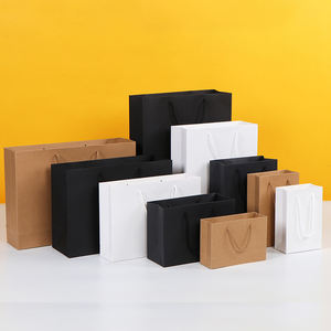 Sac en papier kraft recyclable avec poignée en corde de coton, fond plat, personnalisable pour les achats professionnels, utilisation alimentaire, impression offset - Product Image 5