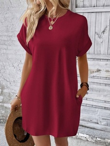 Nouvelle Robe Décontractée Ample Unie avec Poche au Col pour Femmes Rondes Été 2026 - Product Image 6