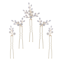 Nouvelles Épingles à Cheveux de Mariée en Perles Dorées, Faites à la Main, Lot de 5, Fourchettes à Cheveux en Perles, Épingles en Forme de U, Imitation Perle, Accessoires de Mariage