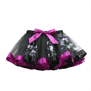 Falda Tutú de Gasa Estampada con Puntos de Araña y Murciélago para Niñas, Disfraz Infantil de Halloween, 25 Colores - Product Image 3