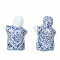 Salières et poivrières en céramique faites à la main, motif ours, finition brillante, pour herbes et épices, pots de condiments de table