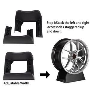 Exhibidores de Neumáticos para Automóviles, Soporte para Ruedas, Base de Plástico para Llantas, Juego de 2 en Color Negro para Exhibición en Garajes - Product Image 3