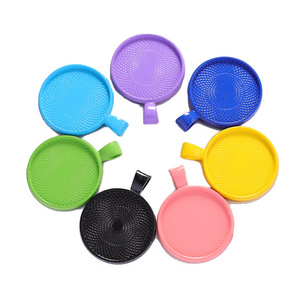 Pendentif rond en alliage coloré de 25 mm, dix couleurs, base en alliage, accessoire de porte-clés DIY - Product Image 1