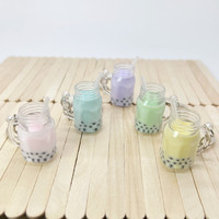 Porte-clés Boba liquide personnalisé en forme de tasse, style Kawaii, vente en gros à prix abordable