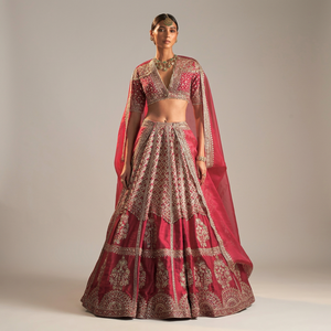 <b>Women</b> Traditional Indian Pakistani Silk Wedding <b>Lehenga</b> Choli Floor-Length Embroidered Dress - Product Image 1