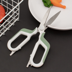 Kitchen Scissors Stainless Steel Green White Handle Sharp Multi Functional Home Use - Product Image 5