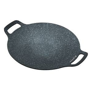 Oval Cast Iron Grill Pan 30cm Black Portable Outdoor BBQ Teppanyaki Cooking Surface - Product Image 1