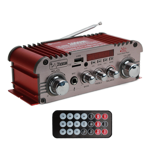 Power Mini Amplifier USB BT Wireless Receiver Stereo 12V Home Car Amp USB Music Player Stereo Amplifier