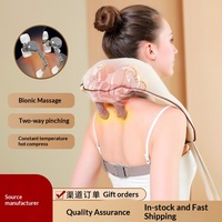 Masseur cervical chauffant avec fonctions de pétrissage, de minuterie et de physiothérapie infrarouge pour les épaules et le cou, alimenté par USB, modèle XO-CF51
