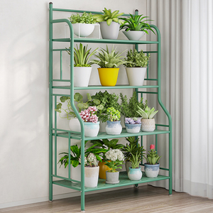 Support de rangement pour plantes à 4 niveaux en métal, <span class=keywords><strong>étagère</strong></span> de présentation pour pots de fleurs, accessoires de jardinage - Product Image 2