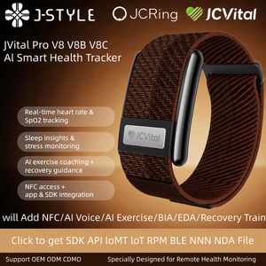JCVital V8 V8B V8C SDK API OEM ODM Armband KI-Gesundheitsassistent Smartwatch Konversationsinteraktion Beratungstracker CE FCC RoHS - Product Image 5