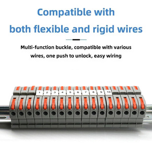 Connecteur de <span class=keywords><strong>rail</strong></span> <span class=keywords><strong>DIN</strong></span> sans vis à ressort, en cuivre nickelé, alimentation 300V, 32A, 28-12AWG, connexion par enfouissement, <span class=keywords><strong>bornier</strong></span> - Product Image 2