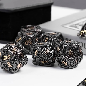 Para Udixi, juego de dados de Metal hueco de hueso humano de <span class=keywords><strong>color</strong></span> para RPG Dungeons & Dragons, logotipo personalizable empaquetado en caja de Metal - Product Image 5