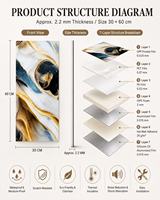 Autocollant mural en PVC auto-adhésif imperméable multicolore à l'aspect marbre 3D pour la décoration intérieure de la maison