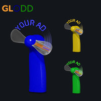 Produit promotionnel Mini portable Handy Led Message personnalisé Ventilateur de batterie Message personnalisé Affichage LED Ventilateur électrique portable