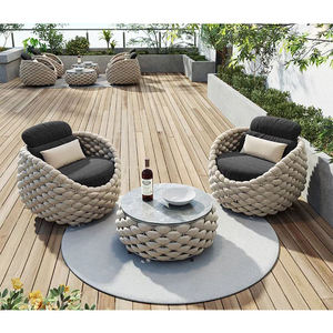 Ensemble <span class=keywords><strong>de</strong></span> canapés d'extérieur modernes à prix abordable avec structure <span class=keywords><strong>en</strong></span> <span class=keywords><strong>aluminium</strong></span> et rotin tressé pour cour <span class=keywords><strong>de</strong></span> ferme, <span class=keywords><strong>salon</strong></span> et usage hôtelier - Product Image 5