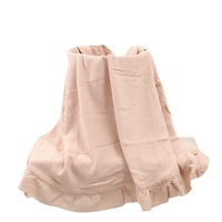 Nouvelle Couverture en Coton Double Couche Ultra Douce en Tissu Crêpe à Bords Volants pour Bébé, Serviette de Bain et Housse de Poussette