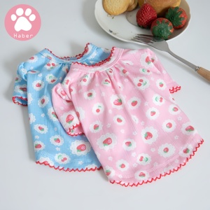 Mùa Hè Cổ Điển Phong Cách In Dâu Tây Teddy Váy Mềm Đàn Hồi T-Shirt Cho Pet Mèo Chó Nhật Bản Hàn Quốc Thời Trang Quần Áo Vật Nuôi - Product Image 6