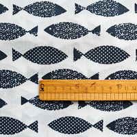 Tissu imprimé chats et poissons de style japonais, pré-coupé, 3 yards/pièce, polyester et coton mélangés, pour projets de couture faits main DIY