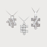 Colliers en argent sterling 925 plaqué or 9k 14k 18k avec diamants de laboratoire, design personnalisé tendance pour couples, pour un usage quotidien ou en cadeau