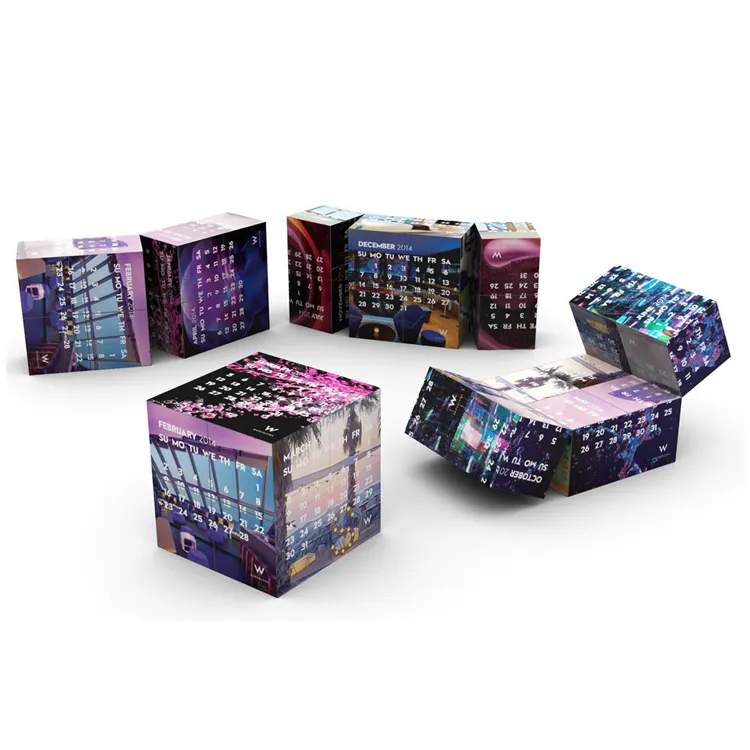 プロモーションカスタムキューブおもちゃ印刷写真正方形マグネットパズルマジック折りたたみキューブ