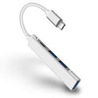 Mini Hub extenseur en alliage d'aluminium de Type C USB 3.0, Module privée, 4 en 1