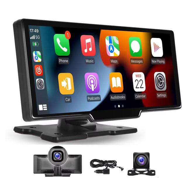 H805D Carplay Screen 10.26 Inch 4K DVR Portable Car Screen IPS Touch Screen Mobile Carplay Android Auto Car Radio