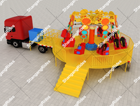 Manège à jets portable monté sur remorque, équipement d'amusement rotatif pour fête foraine
