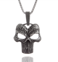 2024 personnalité tendance Punk Punisher vintage pendentif hommes collier bonne vente DMP 081