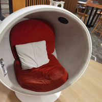 Chaise Sphère Moderne à Espace Unique avec Haut-Parleur Chaise de Loisirs Rotative à la Mode pour Bibliothèque Bar Lecture Personnalisée en Verre